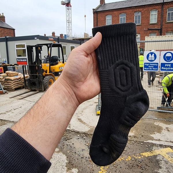 Chaussette TerraGuard tenue sur un chantier